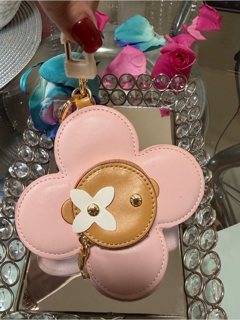 Keychain Vivi Pink Flower Mini Bag